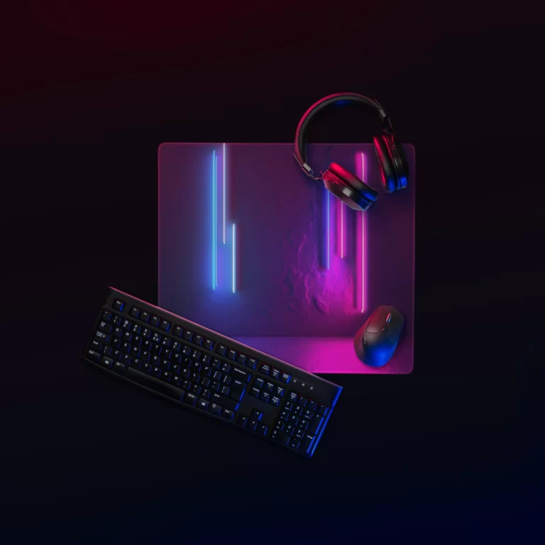 פד קטן צבעי ניאון ורוד וכחול עתידני