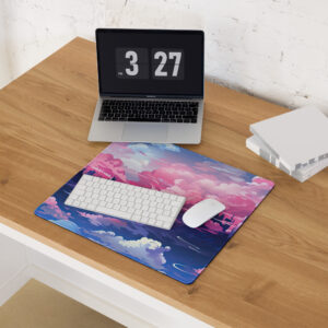 פד גיימינג קטן משטח למחשב בסגנון אנימה עננים סגולים לעכבר ומקלדת