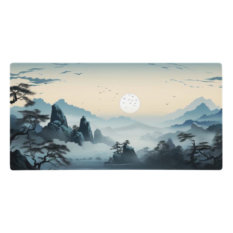 פד גיימינג מחשב פסגות הרים מושלגות ועננים עיצוב מיוחד