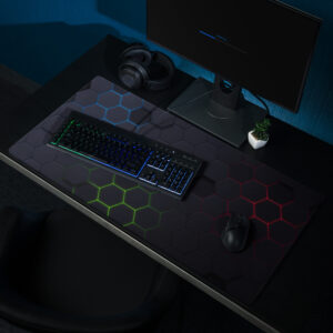 פד מחשב גדול לגיימינג לעכבר ומקלדת מחשב בעיצוב תלת מימדי