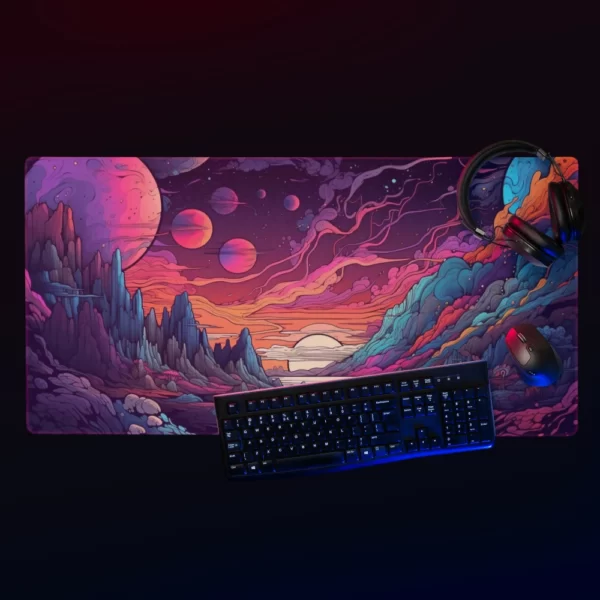 פד לעכבר באיור גרפי עננים צבעוניים