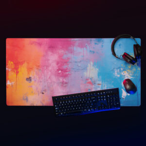 משטח פד גיימינג גדול עכבר ומקלדת צבעי געש צבעוני