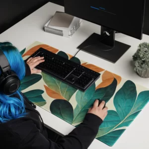 משטח גיימינג גדול לעכבר ומקלדת מחשב צבעוני פרחים