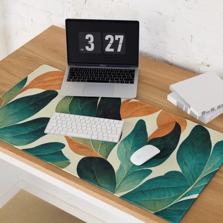 משטח גיימינג גדול לעכבר ומקלדת מחשב צבעוני פרחים