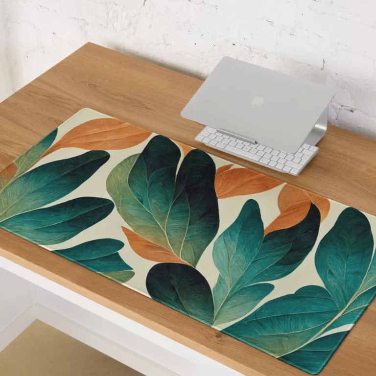 משטח גיימינג גדול לעכבר ומקלדת מחשב צבעוני פרחים