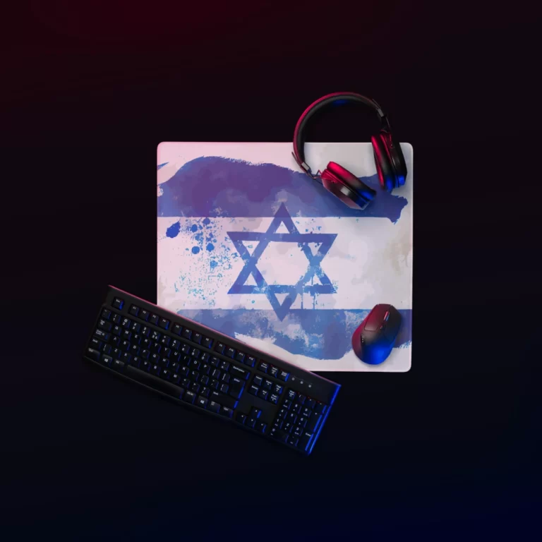 פד לעכבר ולמקלדת דגל ישראל כחול לבן