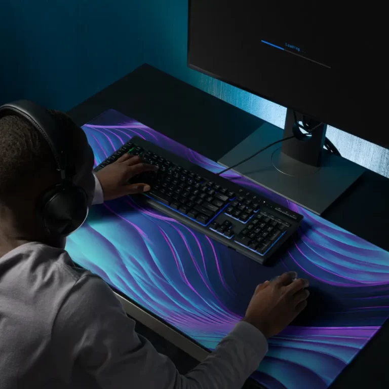 פד לעכבר ולמקלדת צבע כחול וסגול בסגנון עתידני 25#