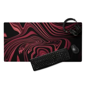 פד לעכבר ולמקלדת גיימינג בסגנון פסים וצבעים אדומים נוזלי דגם מספר #11