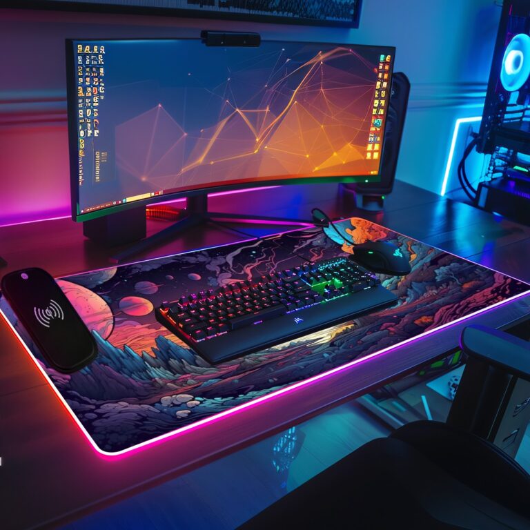פד לעכבר גיימינג קוסמי בעל תאורת LED RGB - 30 x 80 ס"מ