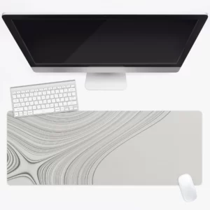 פד עכבר ומקלדת מחשב משטח גיימינג גדול למחשב צבע לבן קווים