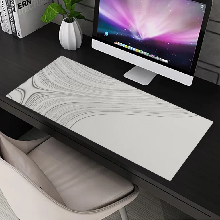 פד עכבר למחשב משטח גיימינג גדול למחשב צבע לבן קווים