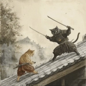 משטח גיימינג בסגנון חתולים בעידן הפיאודל