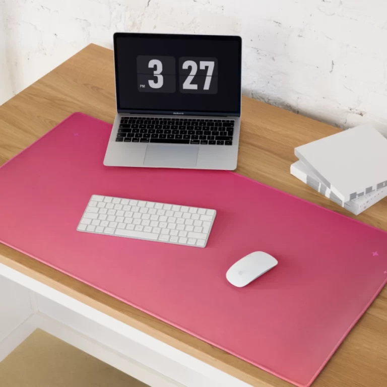 משטח פד גיימינג בסגנון ורוד מגנטה אפרסק מותאם לעכבר ומקלדת מחשב 40X90 סמ (3)