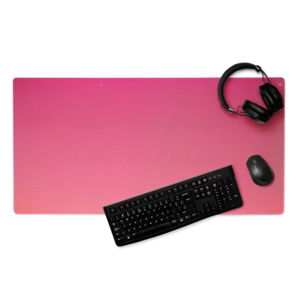 משטח פד גיימינג בסגנון ורוד מגנטה אפרסק מותאם לעכבר ומקלדת מחשב 40X90 סמ (4)