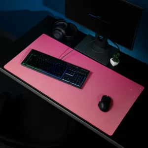 משטח פד גיימינג בסגנון ורוד מגנטה אפרסק מותאם לעכבר ומקלדת מחשב 40X90 סמ (7)