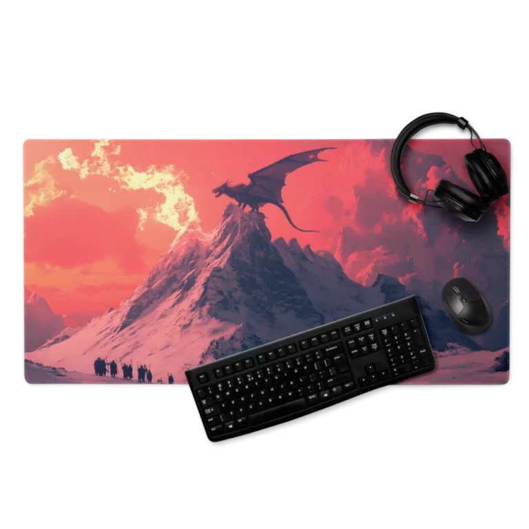 פד גיימינג בסגנון הדרקון האימתני בעולם הקרח - משטח מחשב 40X90 סנטימטר (4)