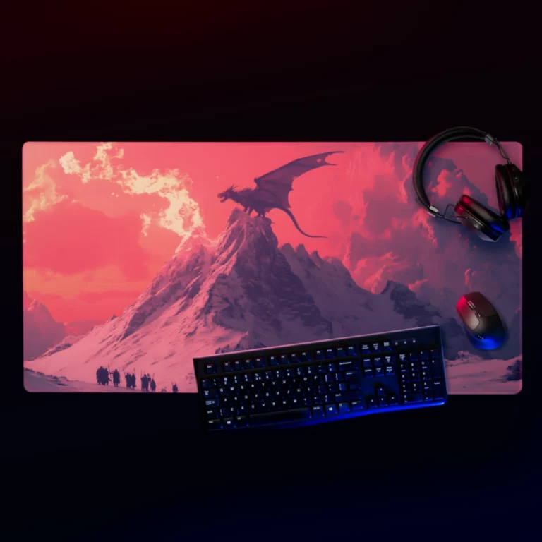 פד גיימינג בסגנון הדרקון האימתני בעולם הקרח - משטח מחשב 40X90 סנטימטר (5)