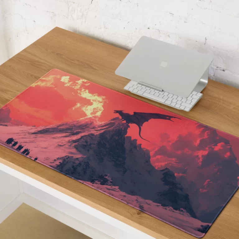 פד גיימינג בסגנון הדרקון האימתני בעולם הקרח - משטח מחשב 40X90 סנטימטר (9)