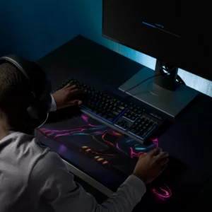 פד גיימינג בעיצוב פנתר קטלני - ניאון חייתי ואינסטינקטיבי מידות 40X90 (4)