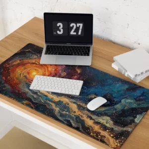 משטח פד גיימינג לעכבר ומקלדת דגם גלקסיה מסחררת (1)