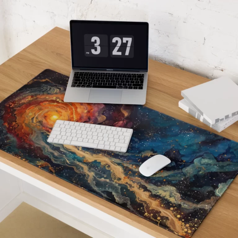 משטח פד גיימינג לעכבר ומקלדת דגם גלקסיה מסחררת (1)