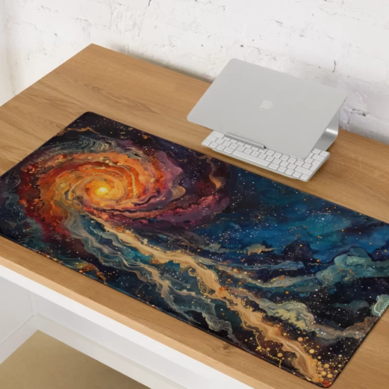 פד גיימינג לעכבר ומקלדת דגם גלקסיה מסחררת (2)