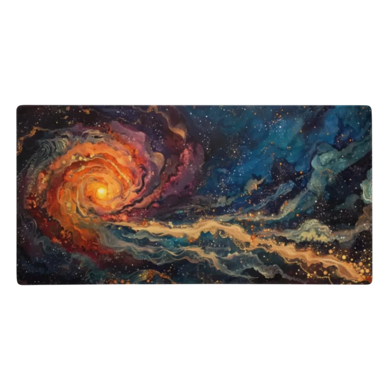 משטח פד גיימינג לעכבר ומקלדת דגם גלקסיה מסחררת (7)