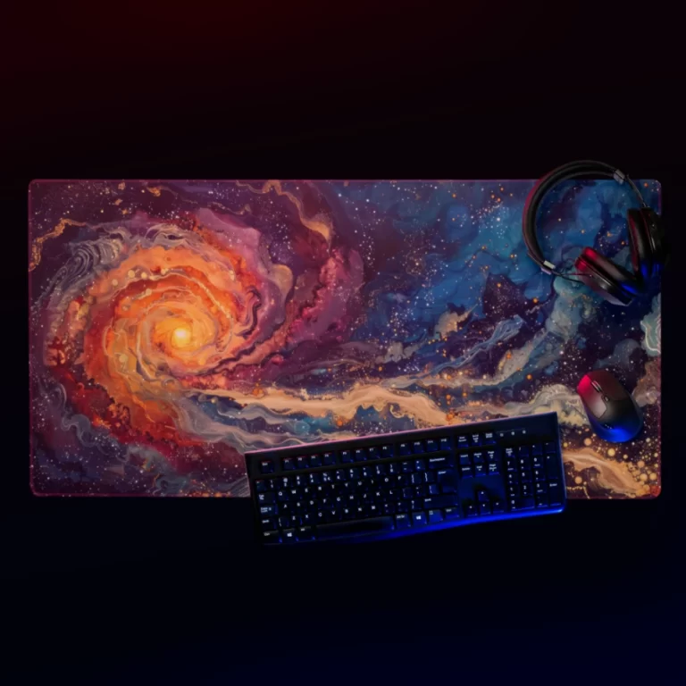 משטח פד גיימינג לעכבר ומקלדת דגם גלקסיה מסחררת (9)