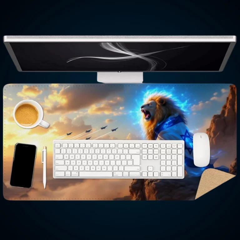 משטח פד לעכבר עשוי עור PVC בסגנון עם כלביא יקום (2)