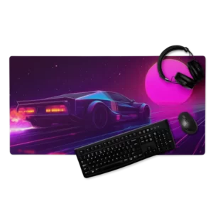 משטח מחשב גדול עם פד גיימינג גדול ופד עכבר בעיצוב אריה וינטג', משטח עכבר גיימינג איכותי ופד לעכבר גדול לדיוק מושלם.