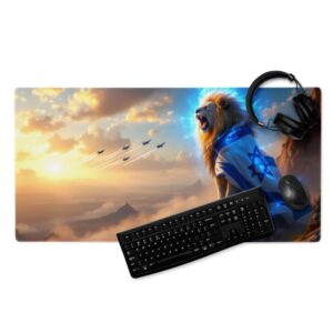 פד משטח לעכבר ומחשב גיימינג בסגנון ישראל כחול לבן (1)