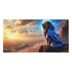 פד משטח לעכבר ומחשב גיימינג בסגנון ישראל כחול לבן (4)