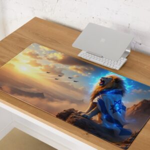 פד משטח לעכבר ומחשב גיימינג בסגנון ישראל כחול לבן (9)