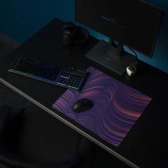 פד גיימינג קטן לעכבר ומקלדת מחשב בסגנון גלי תלת מימד צבעוני