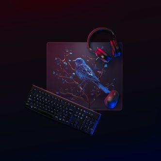 פד קטן לעכבר מחשב איור דיגיטלי ציפור כחולה מהממת